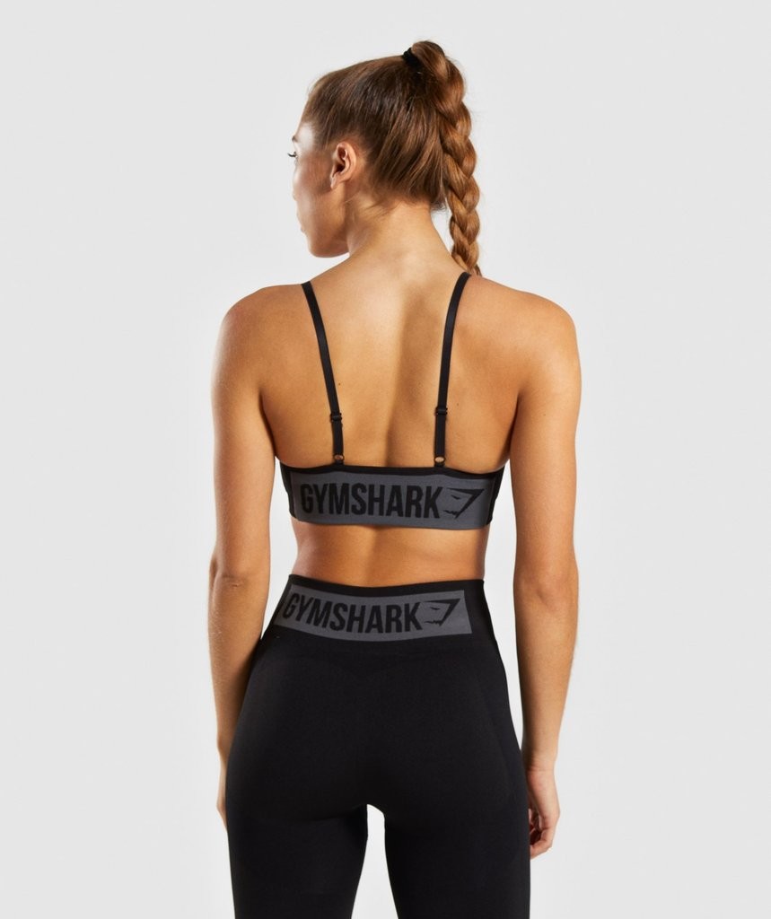 Gymshark Flex Strappy Sports Bra - Black/Charcoal | Gymshark