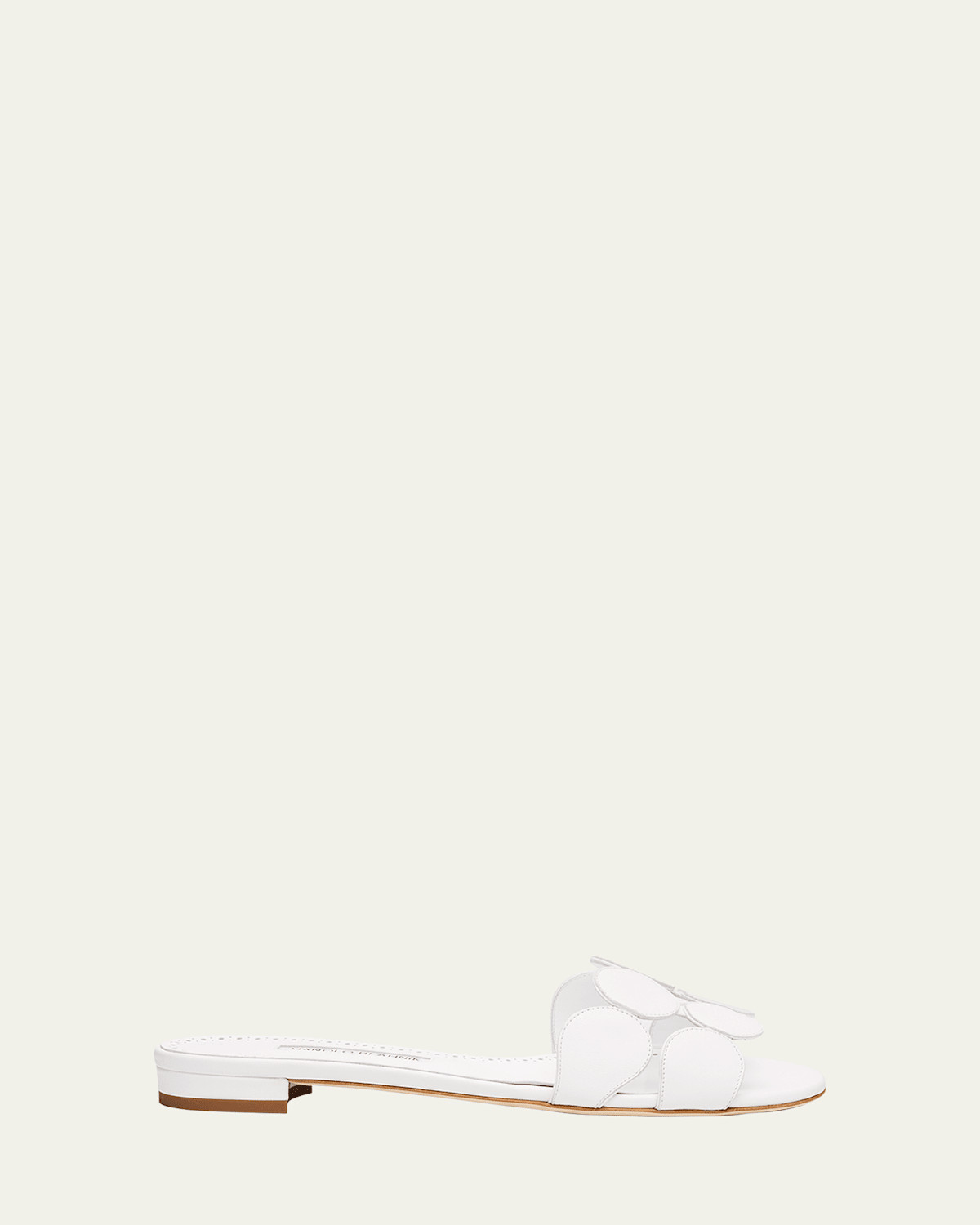 Circle-Cut Leather Flat Slide Sandals | Bergdorf Goodman