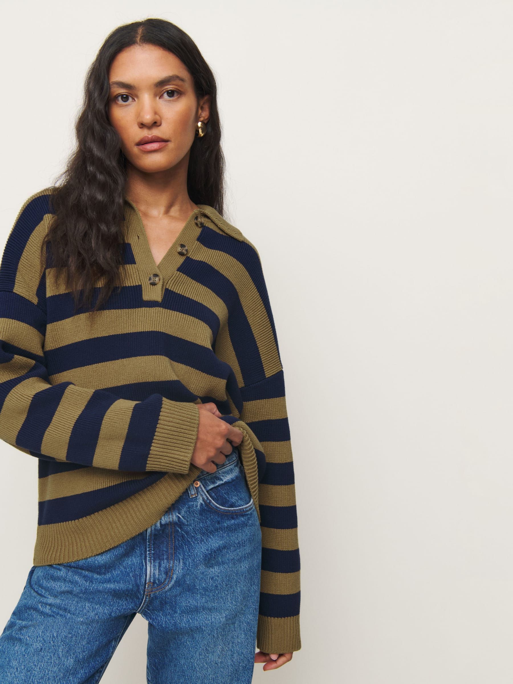 Brooklyn Cotton Polo Sweater | Reformation (Global)