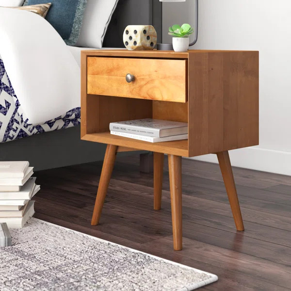 Henline 1-Drawer Solid Wood Nightstand | Wayfair North America