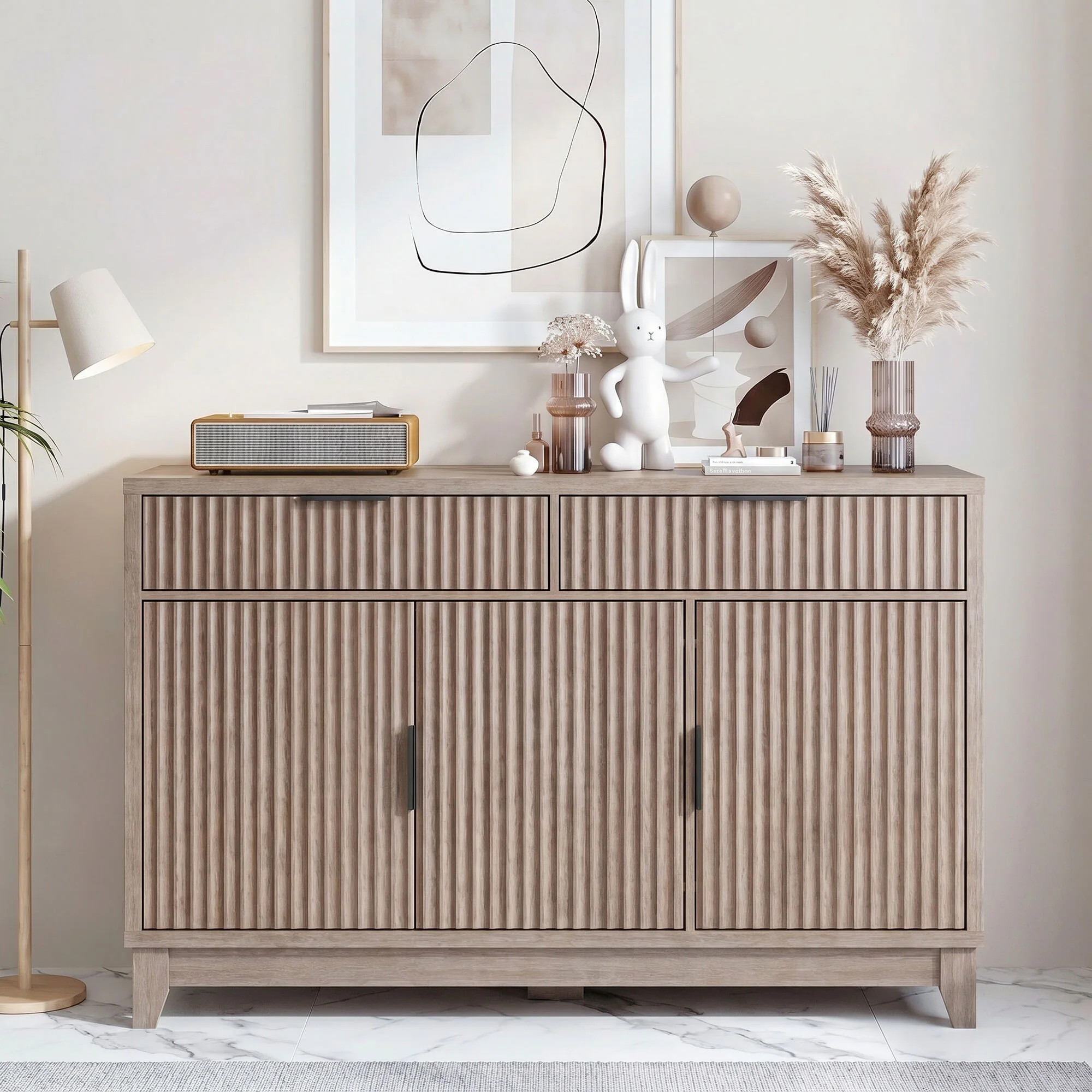 Czpalo 47-in W Contemporary/Modern Gray Sideboard one_size | LS-FP004D3-GY | Lowe's