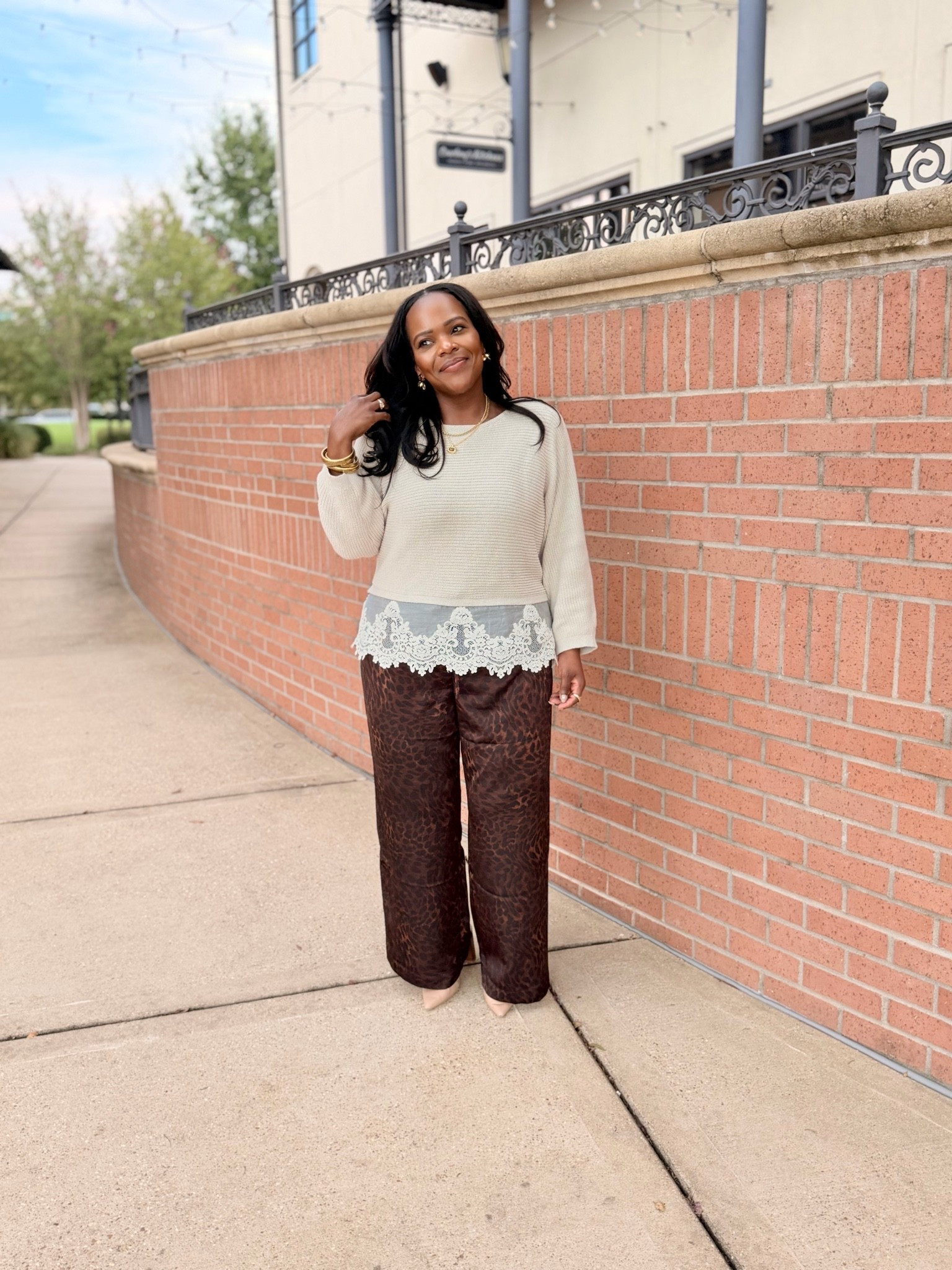 Monday workwear #ootd from LOFT! I literally have these satin pants in just about every print and solid color! They have a drawstring so it’s comfy and love that it can be dressed up or down! I’m wearing a M petite in each the pants and the sweater. 

#fallworkwear #businesscasualoutfit #officeattire #satinpants #fallfashion

#LTKootd #LTKPetite #LTKWorkwear
