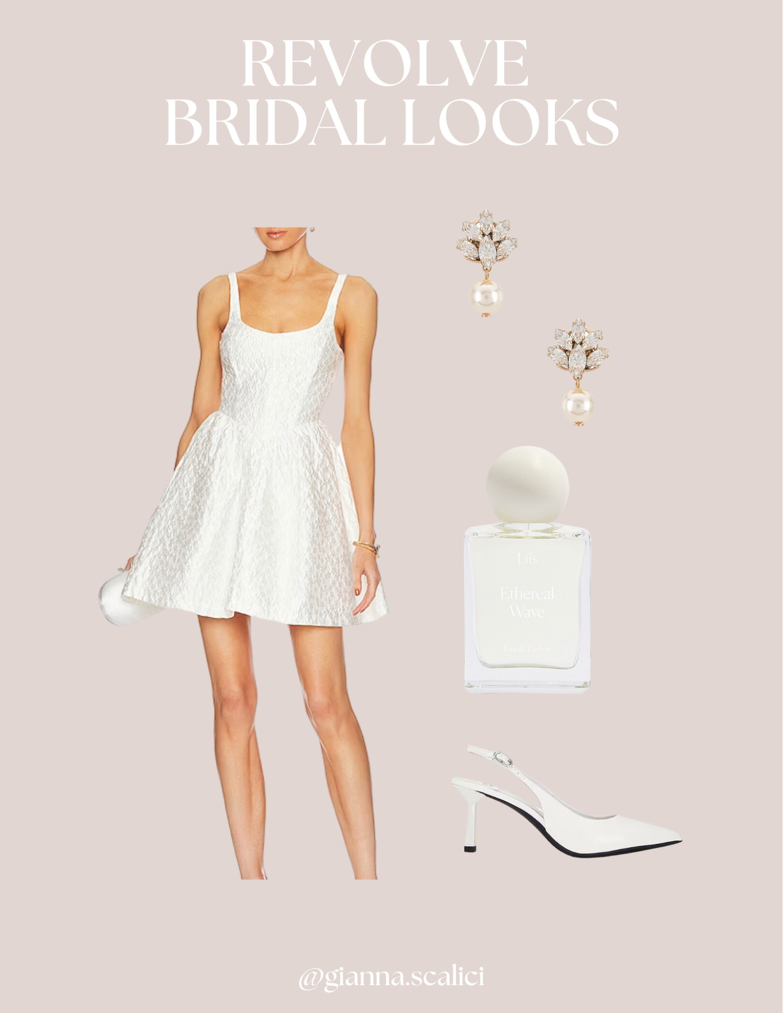Revolve Bridal Look

#bridal #whiteminidress #bridaljewelry #bridalshoes #revolve

#LTKstyletip #LTKwedding
