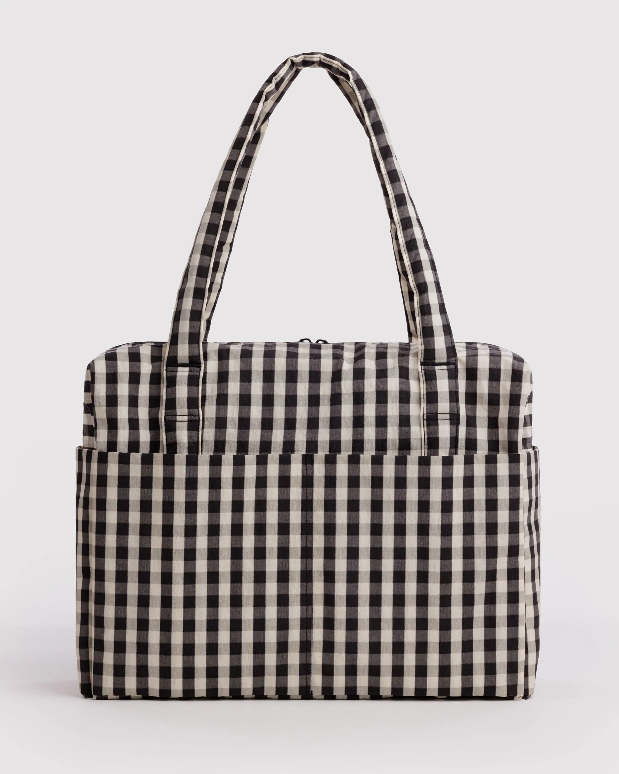 Cloud Carry-On Black And Cream Gingham - Baggu | BAGGU