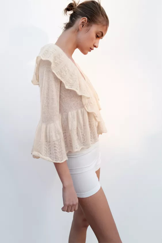 RUFFLED KNIT TOP | Zara US