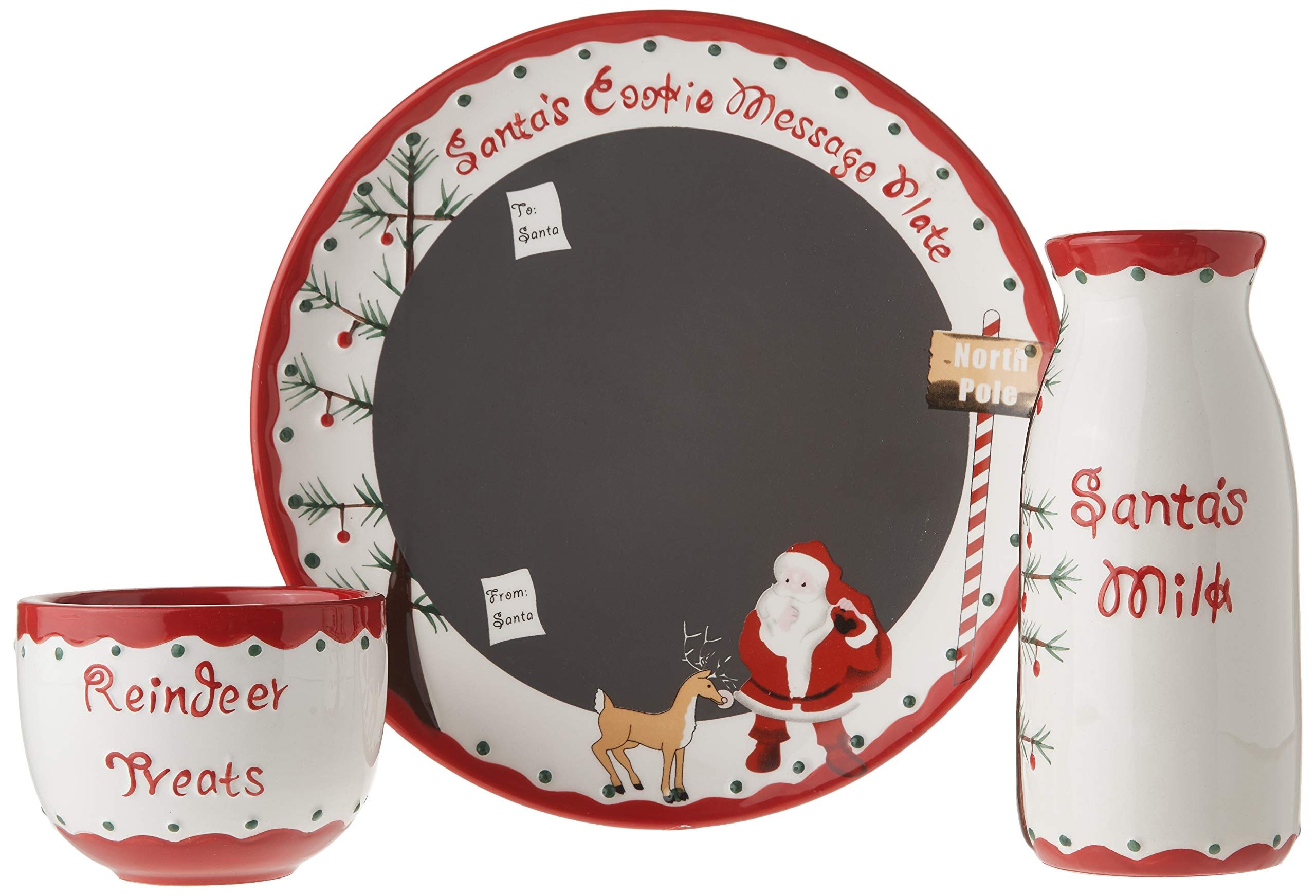 Child to Cherish Santa's Message Plate Set, Santa Cookie Plate, Santa Milk jar, and Reindeer Treat B | Amazon (US)
