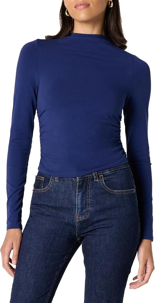 The Drop Women's Ebony Mock Neck Long Sleeve Top | Amazon (US)
