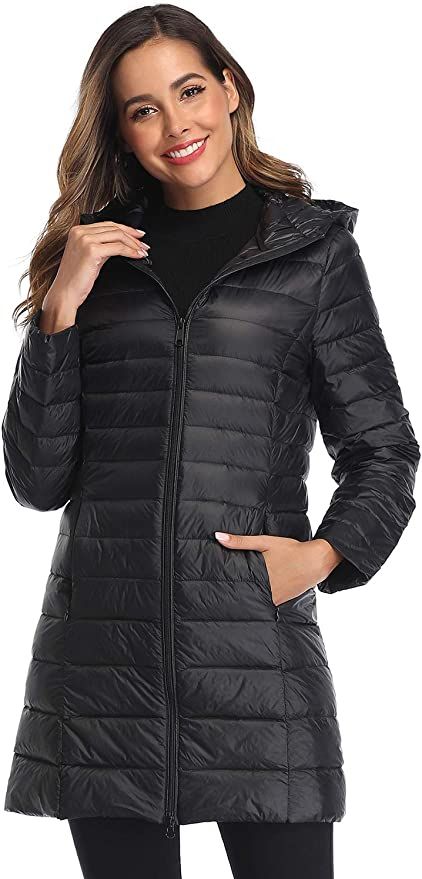 Obosoyo Women's Winter Packable Down Jacket Plus Size Ultralight Long Down Outerwear Puffer Jacke... | Amazon (US)