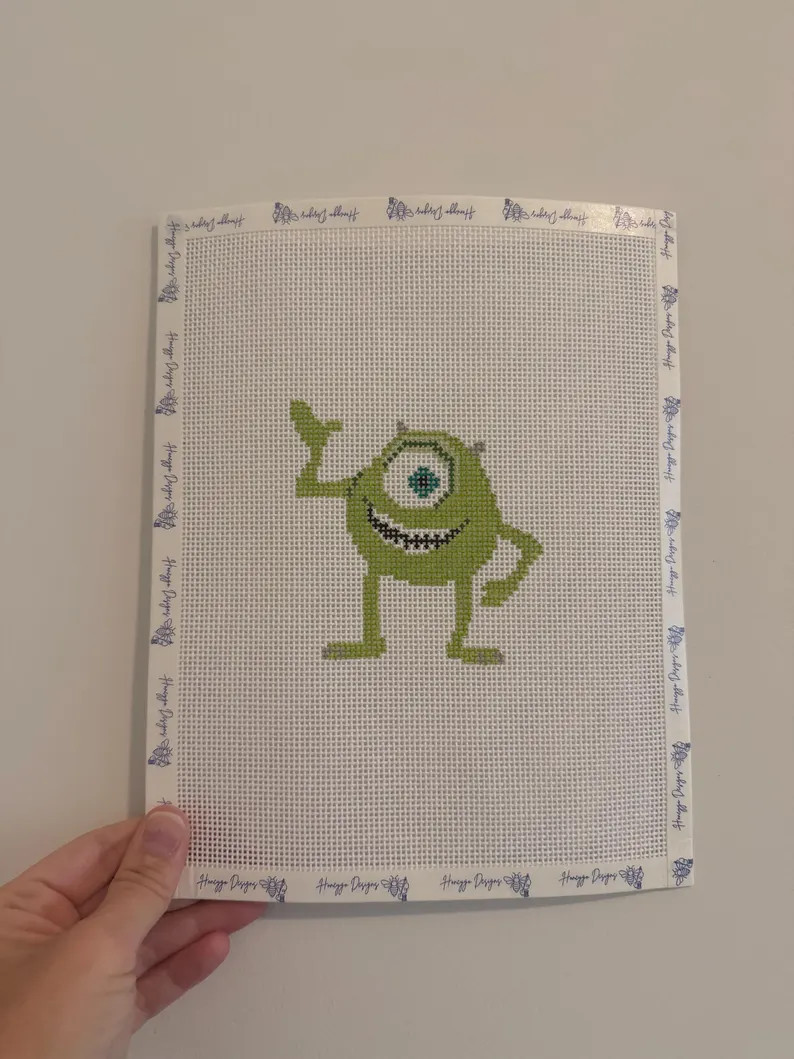 Mike - Monsters Inc - Handpainted Needlepoint Canvas - Disney World Needlepoint Canvas - Monsters... | Etsy (Global)