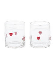 Set Of 2 Heart Double Old-Fashion Glasses | TJ Maxx