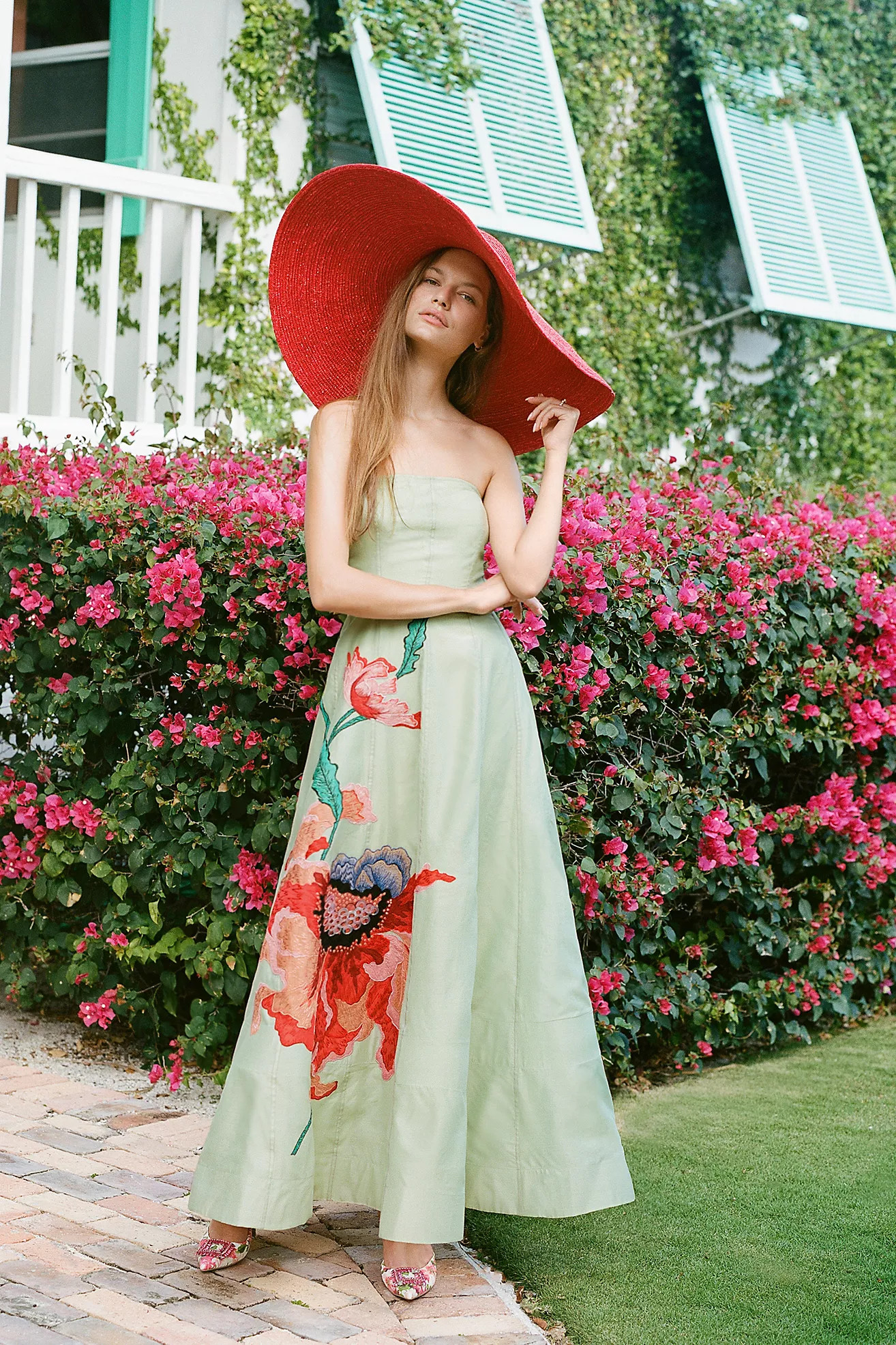 Geisha Designs Floral Applique Maxi Dress | Anthropologie (US)