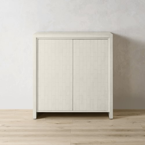 Faux Bone Bar Cabinet, Bone Inlay, Ivory | Williams-Sonoma