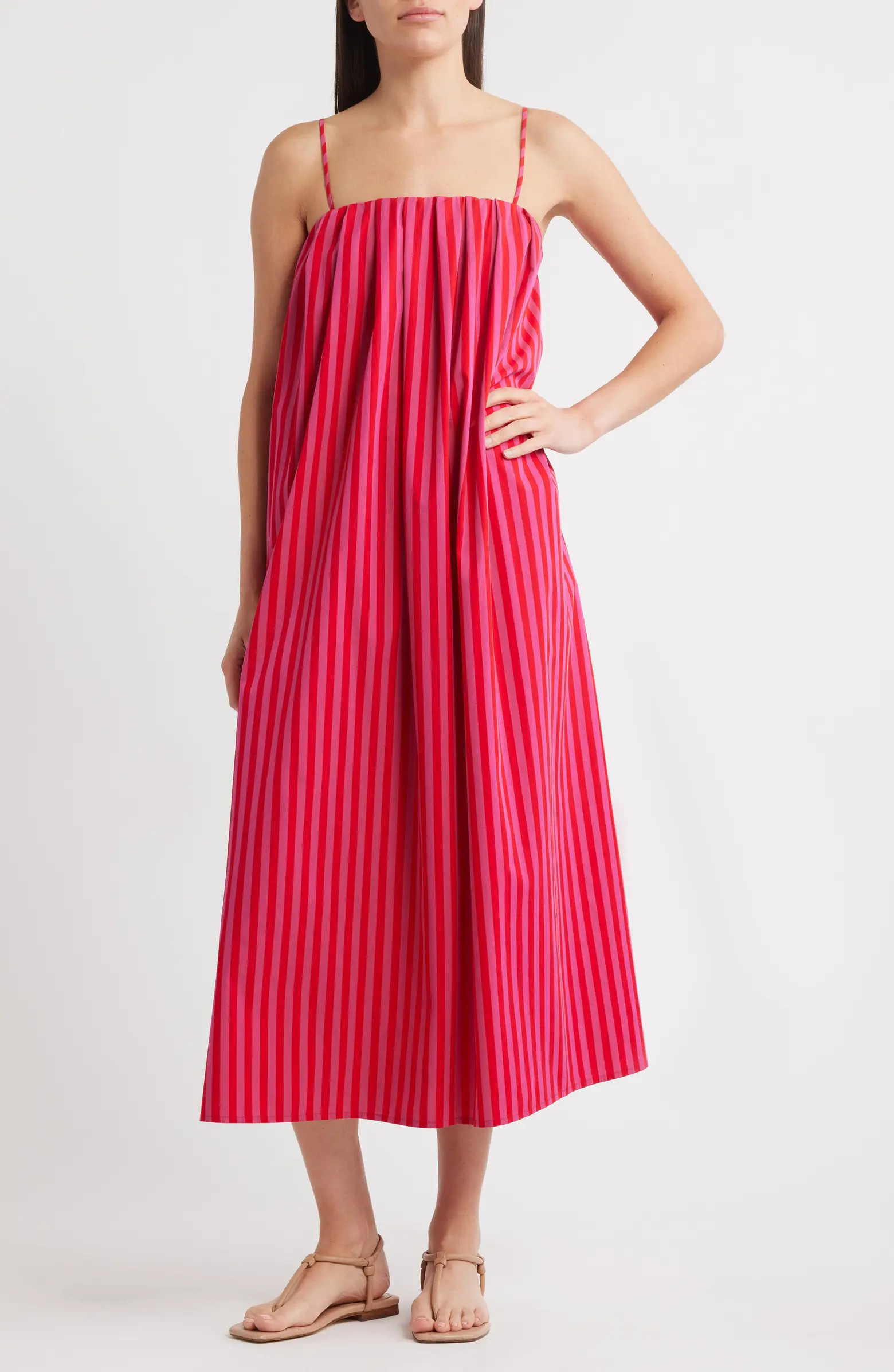 Madewell Marsha Stripe Cotton Midi Sundress | Nordstrom | Nordstrom