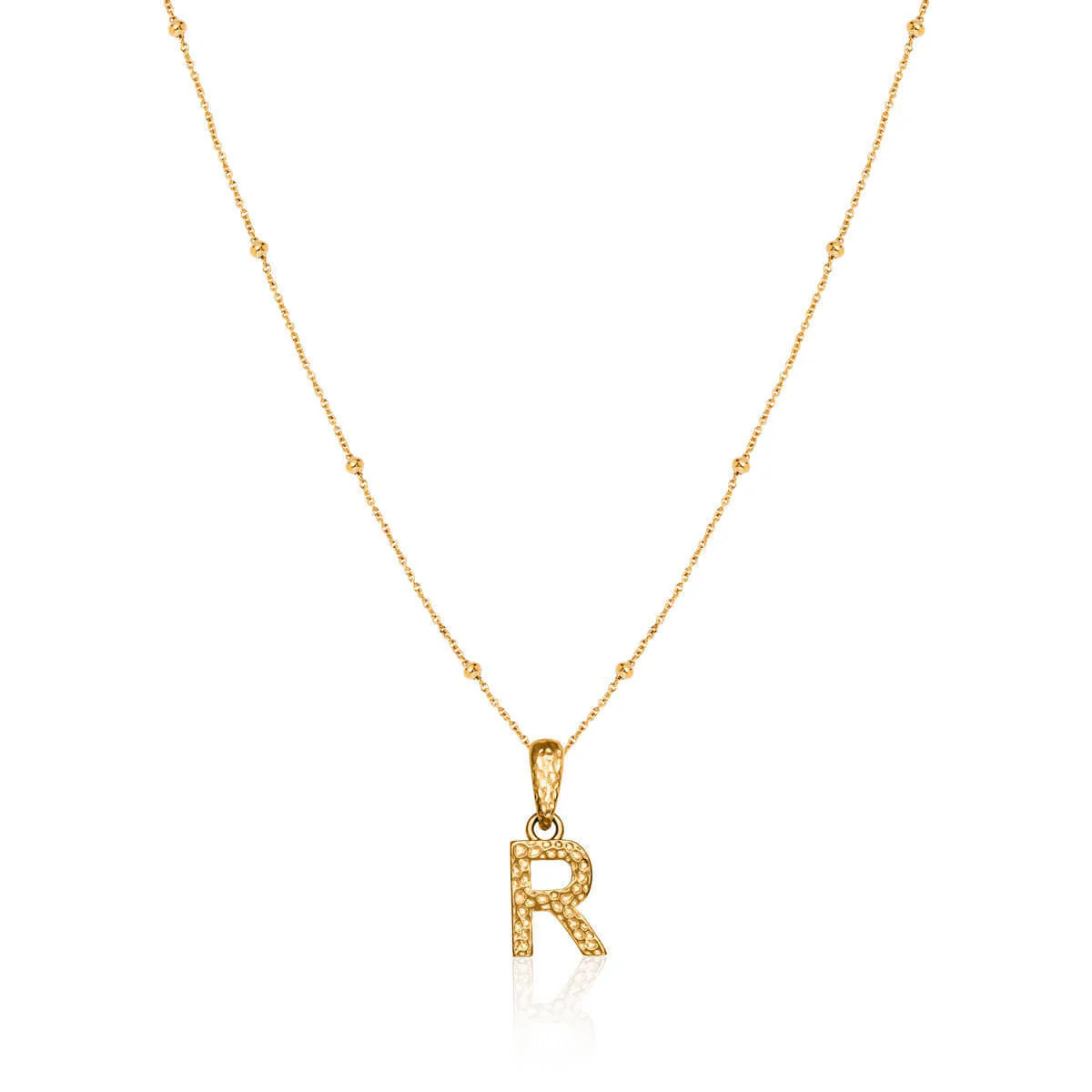 Hammered Initial Necklace (Gold) | Abbott Lyon