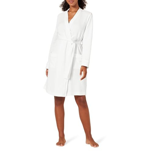 Amazon Essentials Women's Lightweight Waffle Mid-Length Robe (Available in Plus Size), White, XX-Large | Amazon (US)