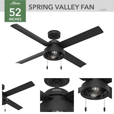 52 Inch Spring Valley Outdoor with LED Light Ceiling Fan | Hunter Fan Company