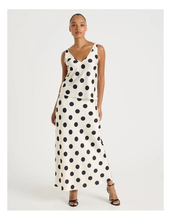 BlaqSatin Maxi Slip Skirt in Ivory | Myer