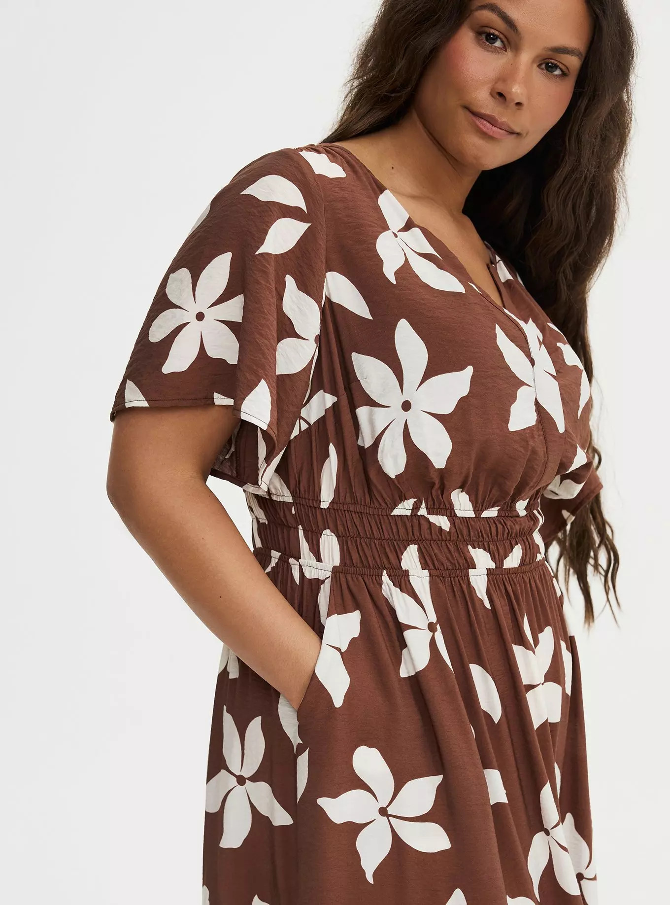 Y-Neck Tiered Maxi Dress | Torrid (US & Canada)