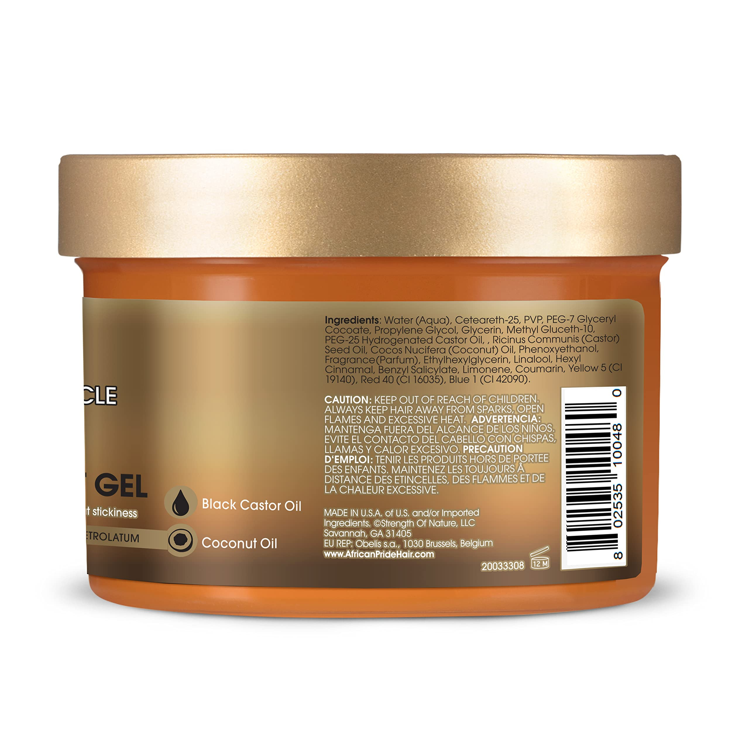 African Pride Black Castor Miracle Extra Hold Twist Gel with Black Castor Oil and Coconut Oil | Amazon (US)