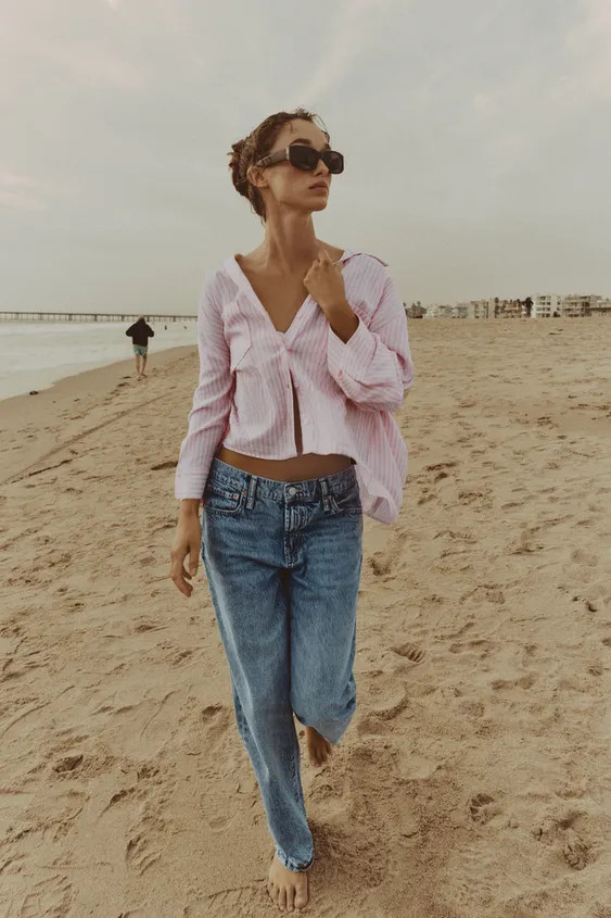 FLOWING LINEN BLEND SHIRT | Zara UK