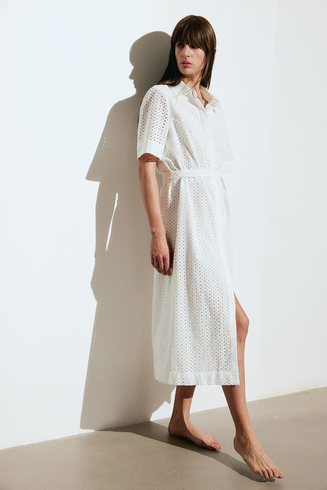 Blusenkleid mit Broderie Anglaise - Weiss - Ladies | H&M AT | H&M (DE, AT, CH, NL, FI)