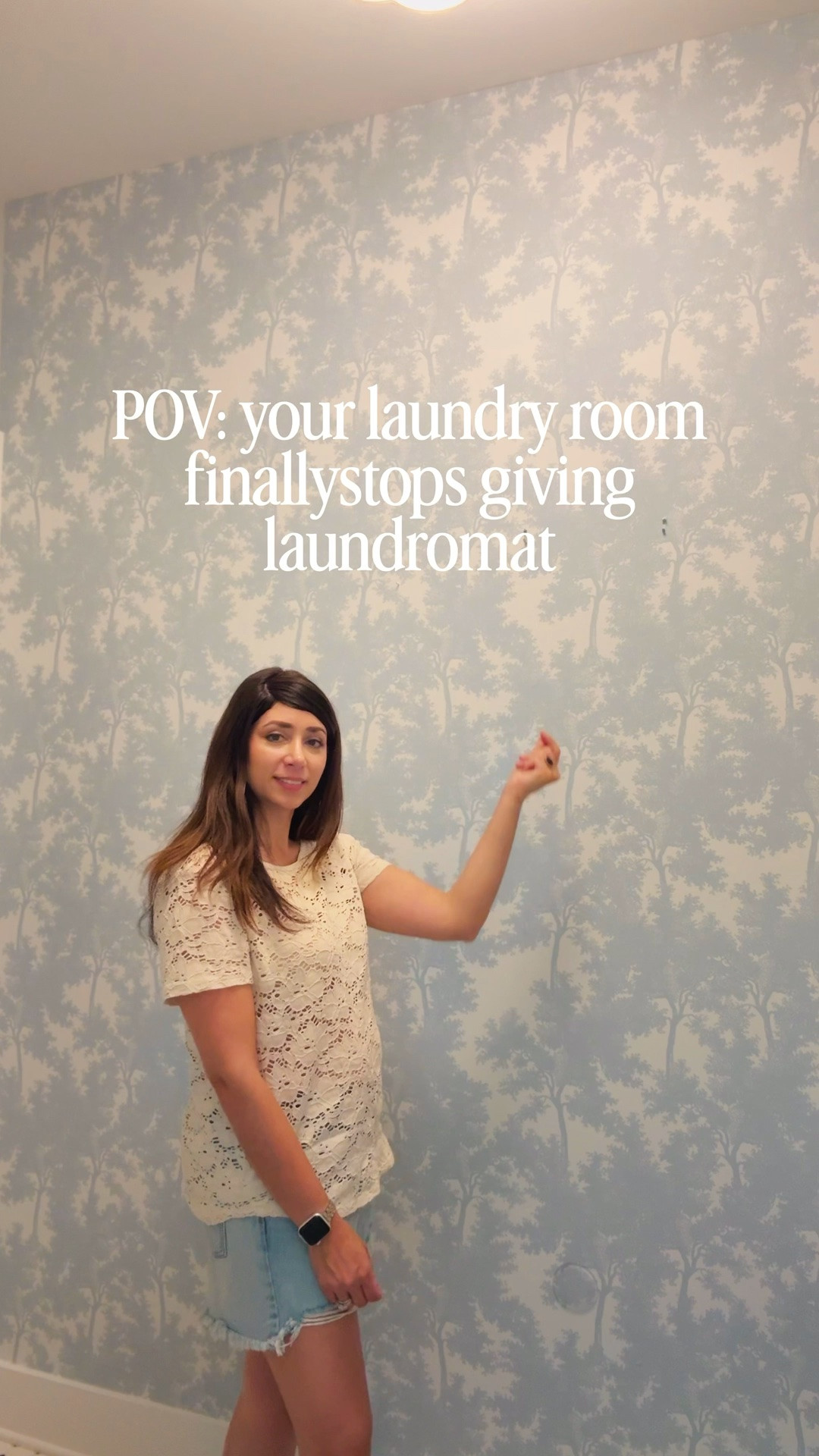 My laundry room finally feels like the special little space it was always meant to be.
For 9 years this windowless laundry room was just functional—Now, this custom peel and stick wallpaper is the final touch that makes it feel custom and intentional. And it elevates my sconces + art more than I expected!

I was surprised at how the wallpaper pattern actually made my tiny laundry-closet space feel larger by drawing your eye up. The texture, the custom color, how it catches the light with my DIY sconces - it finally feels like a designer’s laundry room, and not an afterthought closet.

Quick real life note since I know you'll ask: I papered around my sliding doors without taking them off, just slid them over and papered around the frame. Clear wall protector behind the dryer door so the paper stays beautiful. 

Details from @lovevsdesign they gifted:
Pattern: Canopy Shade
Colors: Frost + Air 
Paper type: peel-n-stick/ woven 
Check out their options! They have SO many to choose from! Custom colors + textures and pastes available.

Everything linked below!

👉Follow your designer friend decorating on a budget for more mom-budget, expensive-taste makeovers.

👉Use LVE15F for 15% off @lovevsdesign

#peelandstickwallpaper #laundryroomdecor #customwallpaper #laundryroommakeover #budgetlaundryroom

#LTKHome