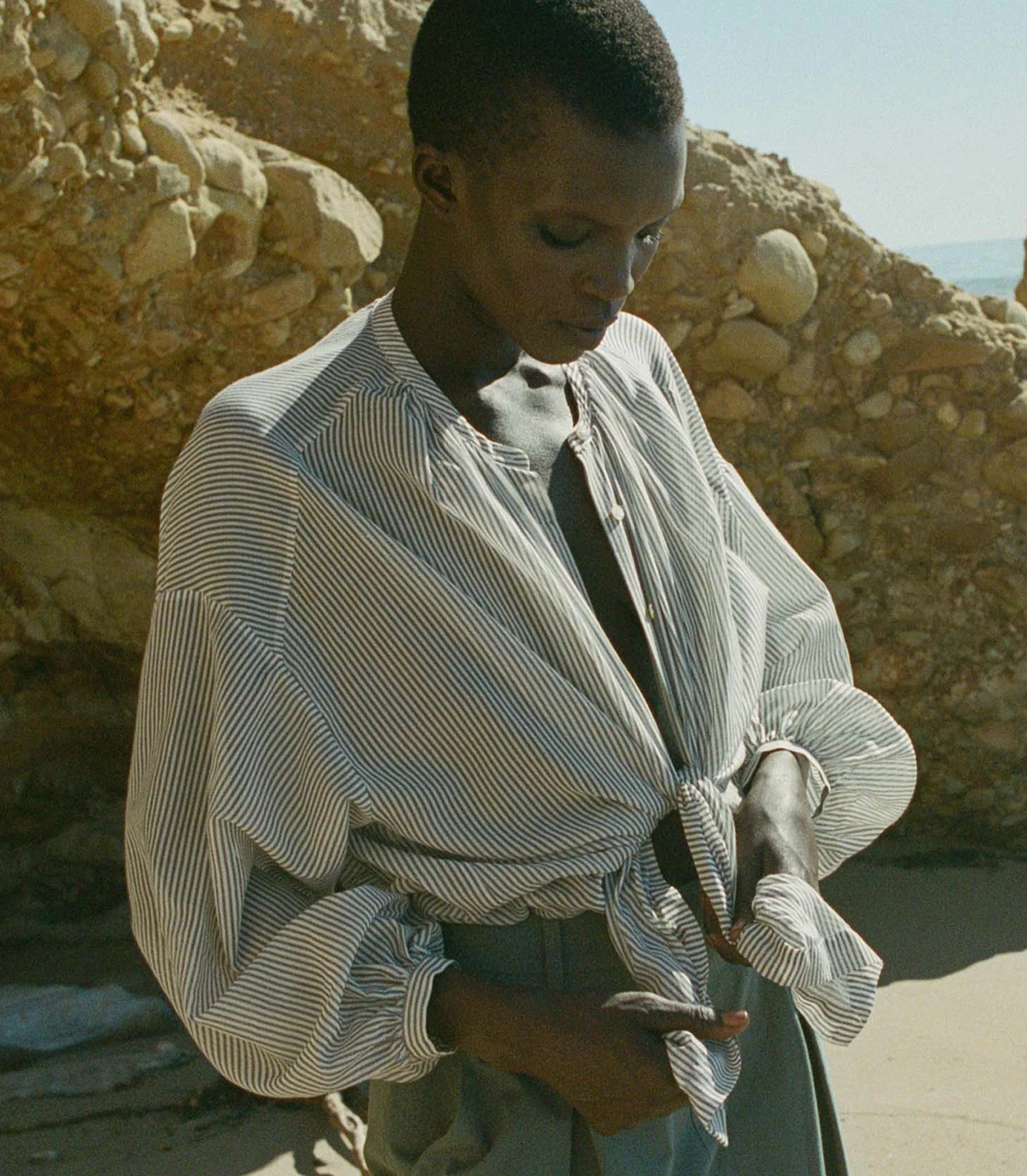 The Jane Blouse - Brighton Stripe | DÔEN | DOEN