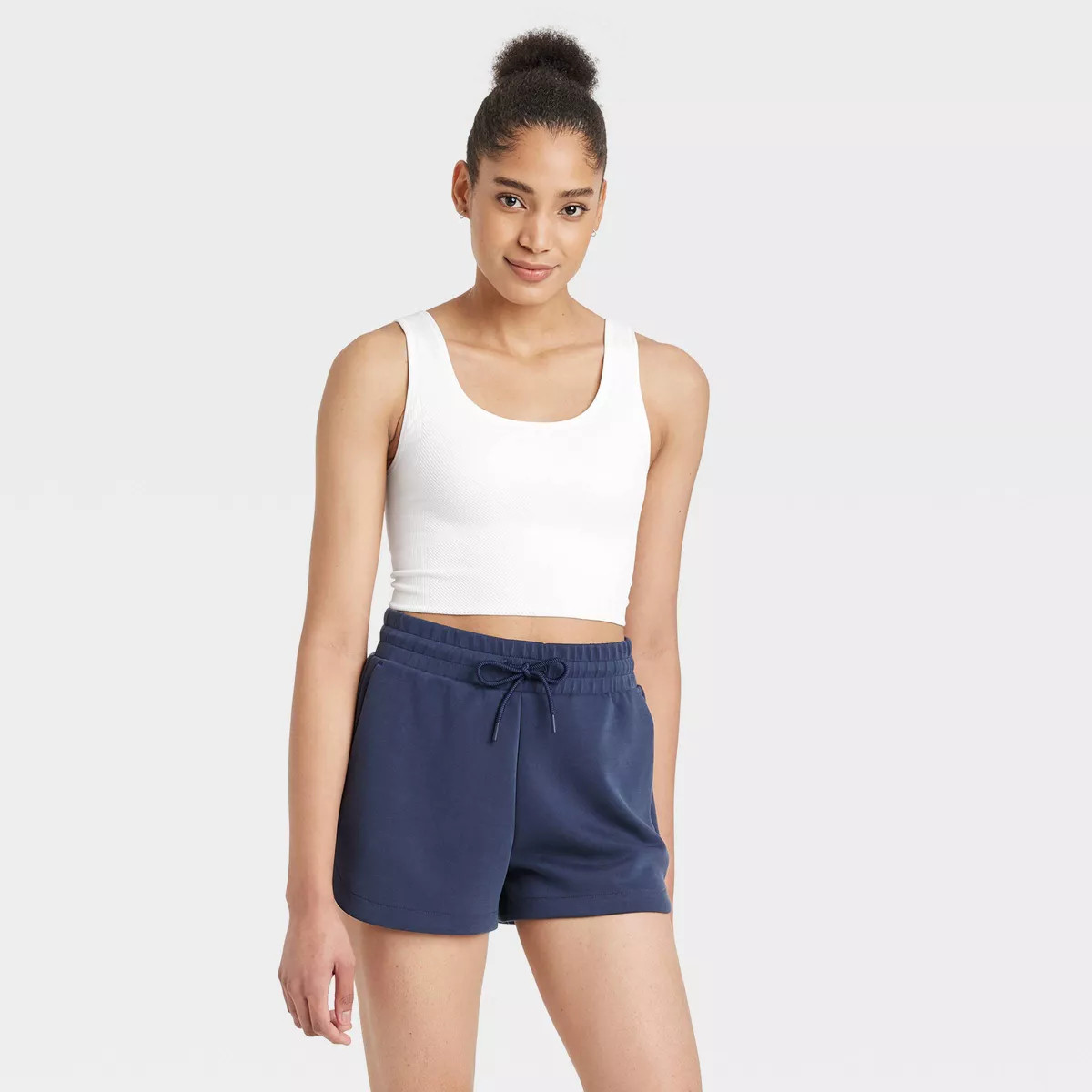 Women's Seamless Cropped Tank Top - All In Motion™ Coral Red S: Moisture Wicking, Midweight, Kn... | Target