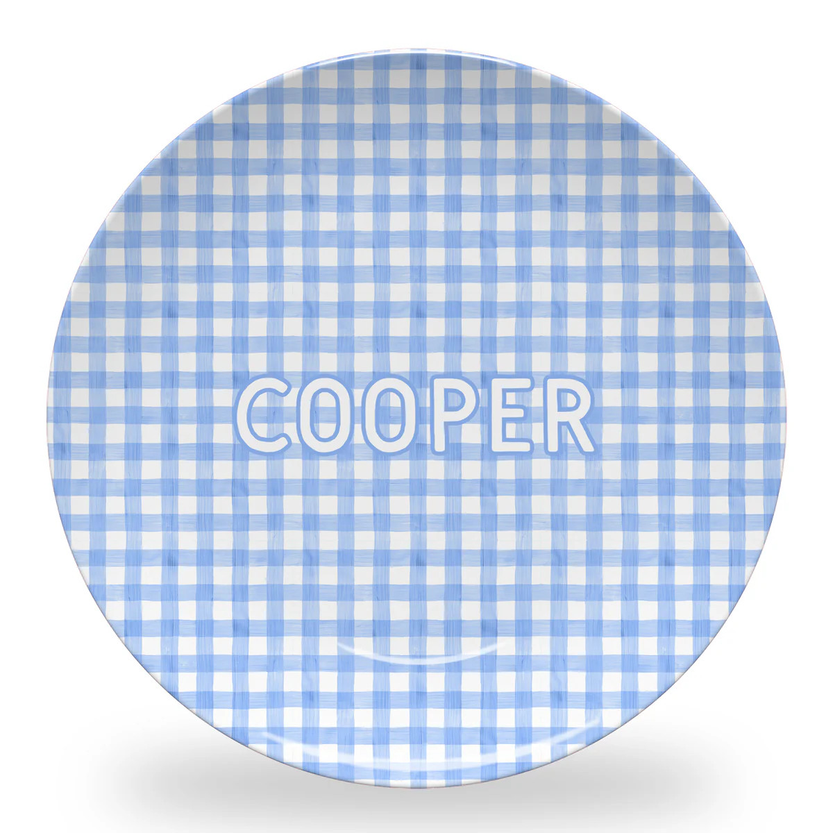 Light Blue Gingham Tableware (melamine free) | Lovely Little Things Boutique