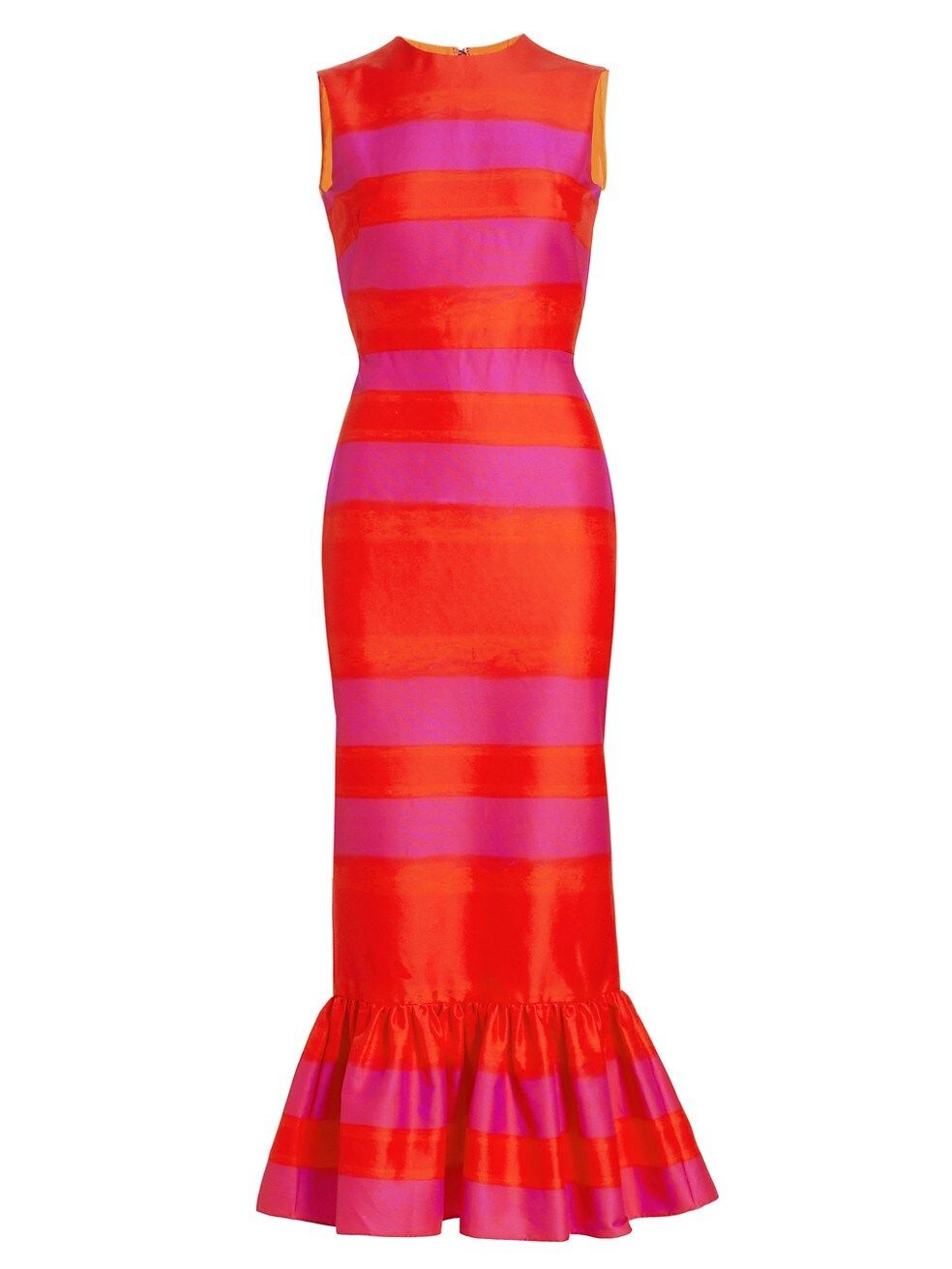 Brandon Maxwell Striped Peplum Midi-Dress | Saks Fifth Avenue