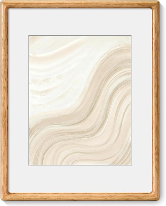 11x14 Picture Frame Matted to 8x10, Oak Wood, Tempered Glass | Amazon (US)