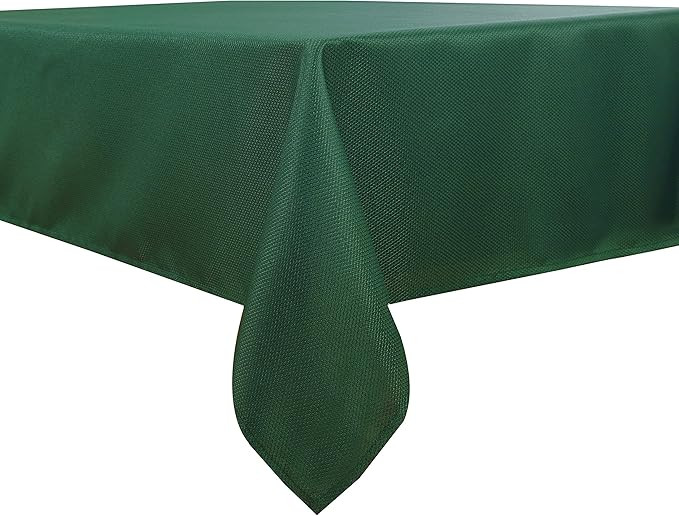 Biscaynebay Textured Fabric Tablecloths 90 X 132 Inches Rectangular, Hunter Green Water Resistant... | Amazon (US)