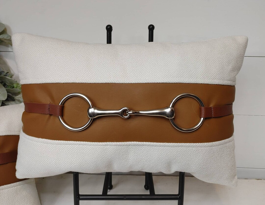 All About The Buzz 12x18 equestrian lumbar horse bit pillow | Etsy (US)