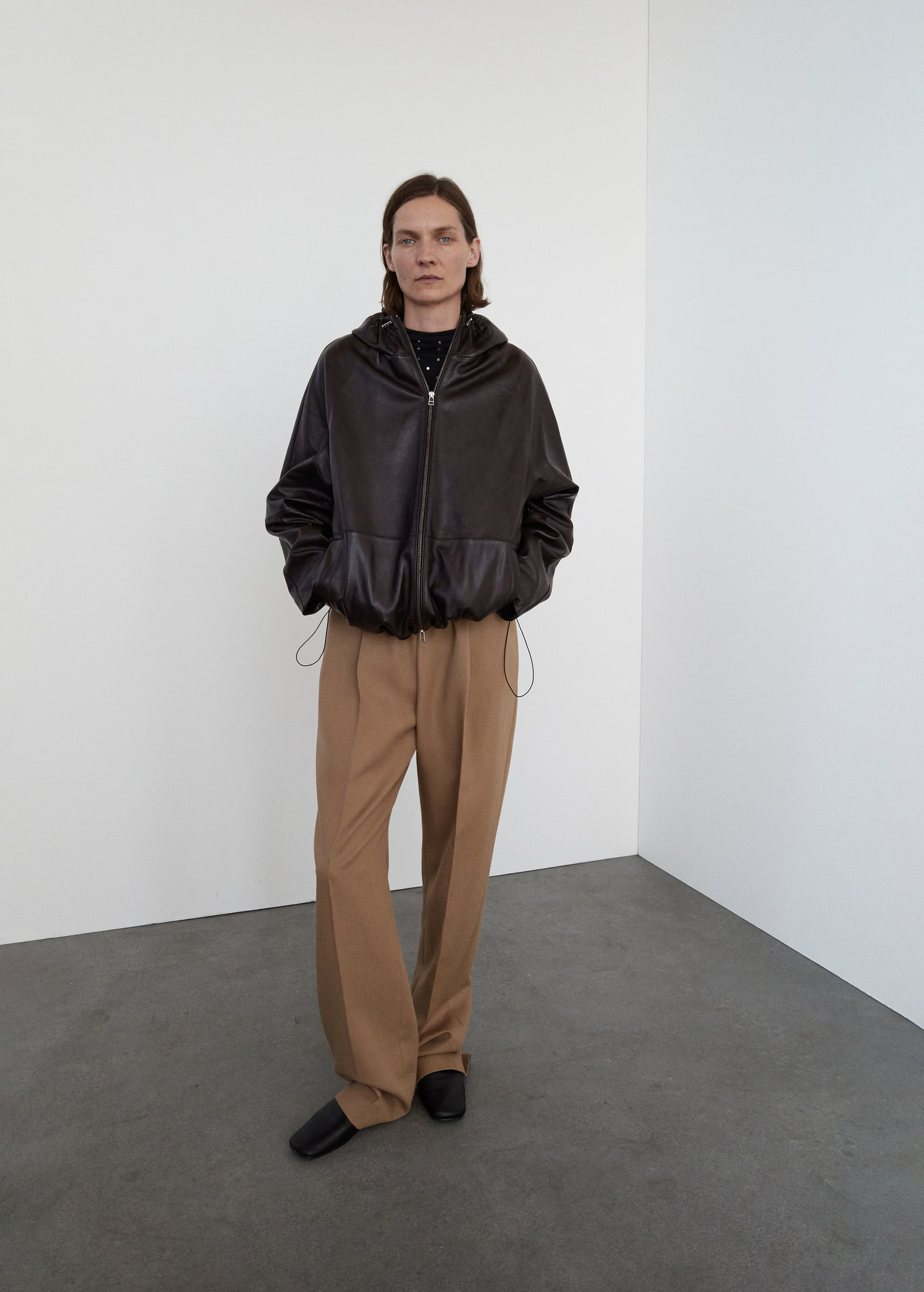 100% leather jacket with hood | MANGO (UK)