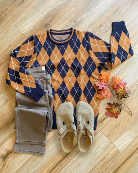 Men’s fall outfits. Birkenstocks. Argyle sweater. Men’s eras tour movie outfits. Midnights era outfit. 

#LTKmens #LTKSeasonal #LTKsalealert