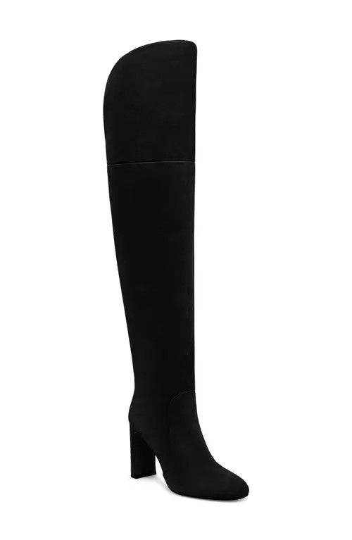 Stuart Weitzman Babette Over the Knee Tubo 85 Boot in Black Suede at Nordstrom, Size 7.5 | Nordstrom