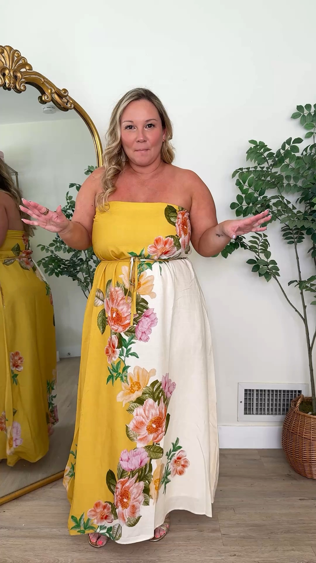 Petal & Pup spring dress 
Use code SHELLI20 for discount 
I’m wearing size XL and it’s got lots of room! 
It’s flowy and gorgeous and perfect for any spring special occasion! 

Resort wear, spring dress, midsize style, Easter dress, spring style, spring outfit, special occasion dress, vacation style

#LTKPetite #LTKMidsize #LTKSeasonal