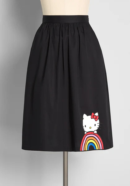 ModCloth x Hello Kitty Let's Go Rainbow A-Line Skirt | ModCloth