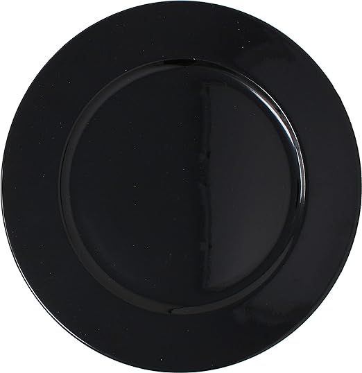 Ms Lovely Metallic Foil Charger Plates - Set of 6 - Made of Thick Plastic - Black | Amazon (US)