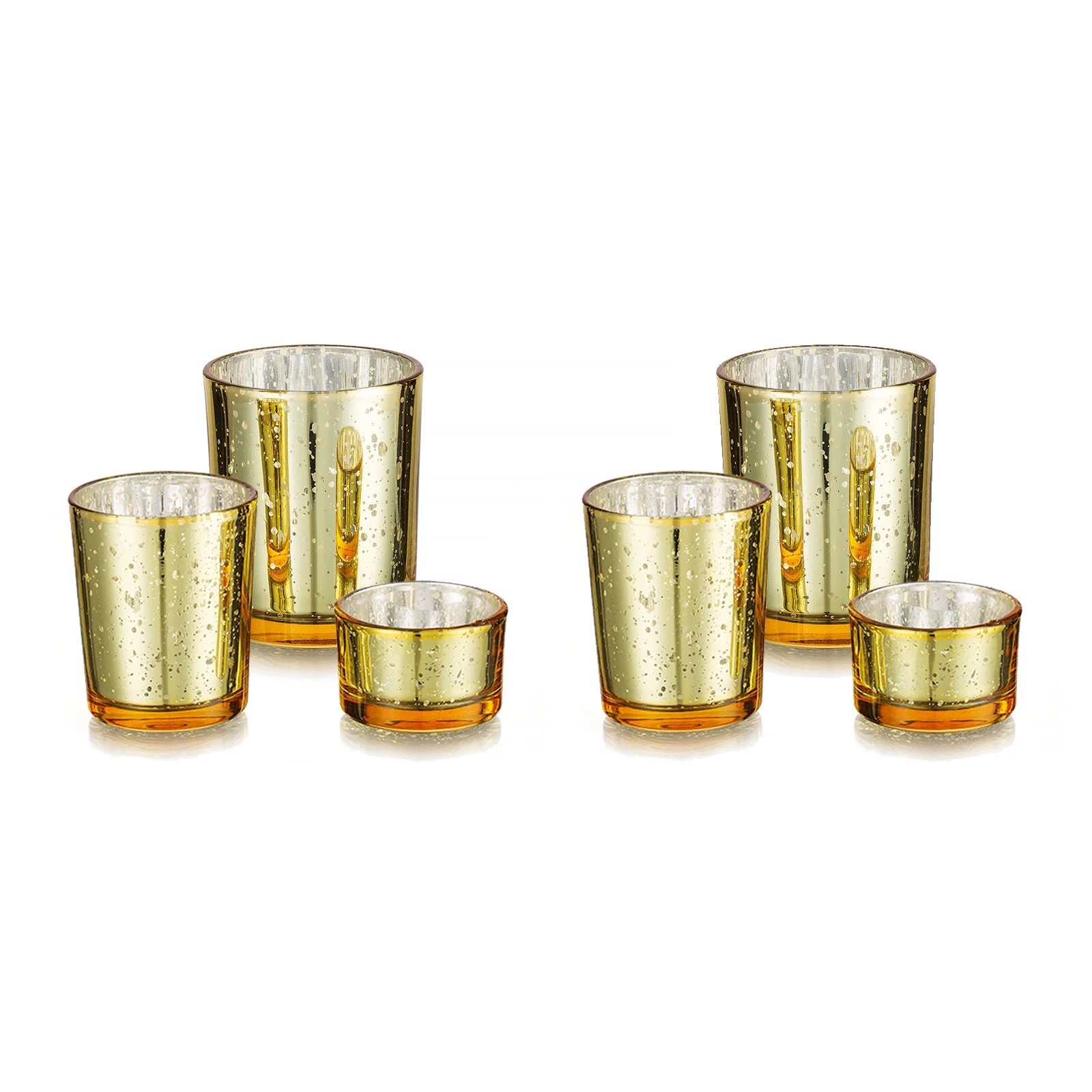 Nuptio Mercury Glass Votive Tealight Cande Holders for Mother's Day Table Decor Set of 6, Gold - ... | Walmart (US)