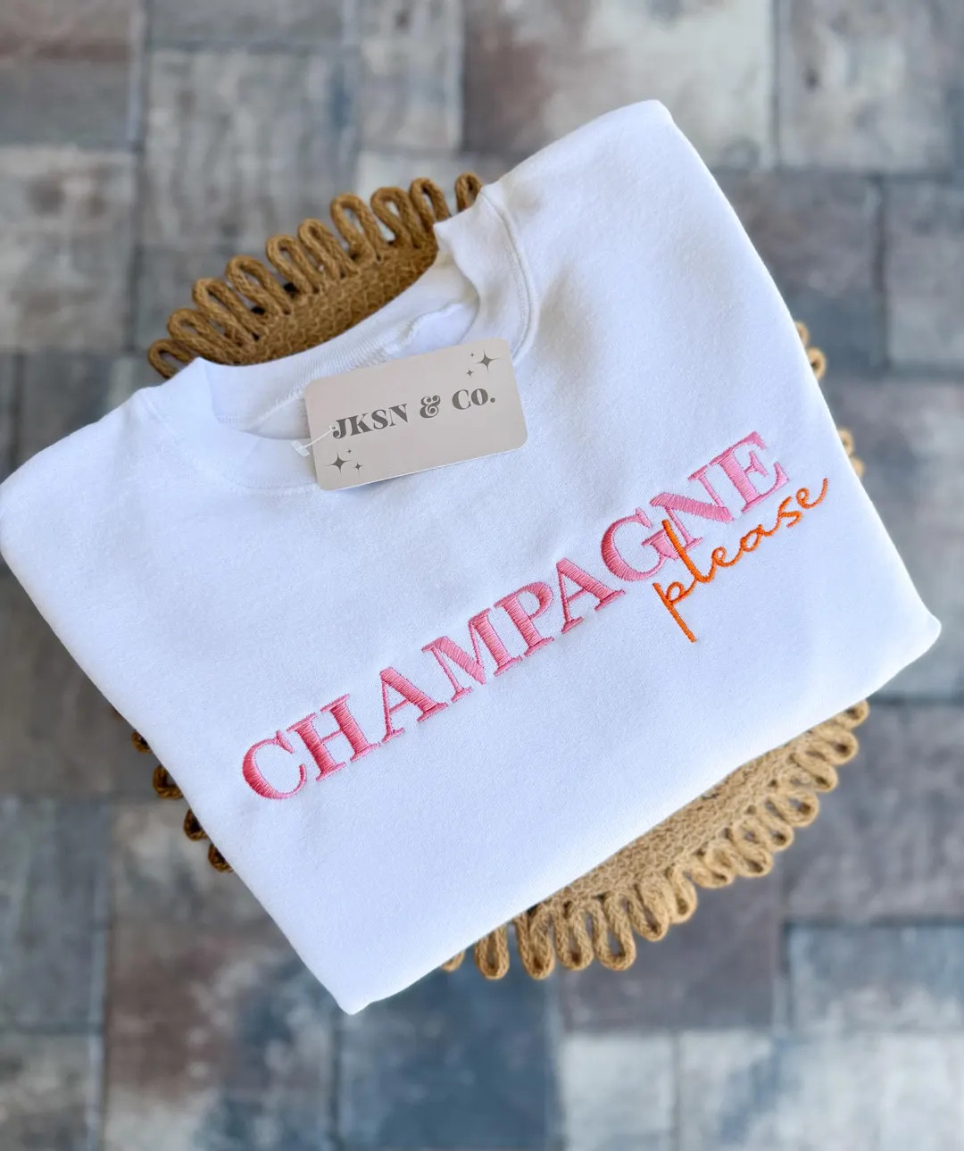 Embroidered Champagne Please Crewneck, Brunch Sweatshirt, Bachelorette Party, Sunmer Sweatshirt, ... | Etsy (US)