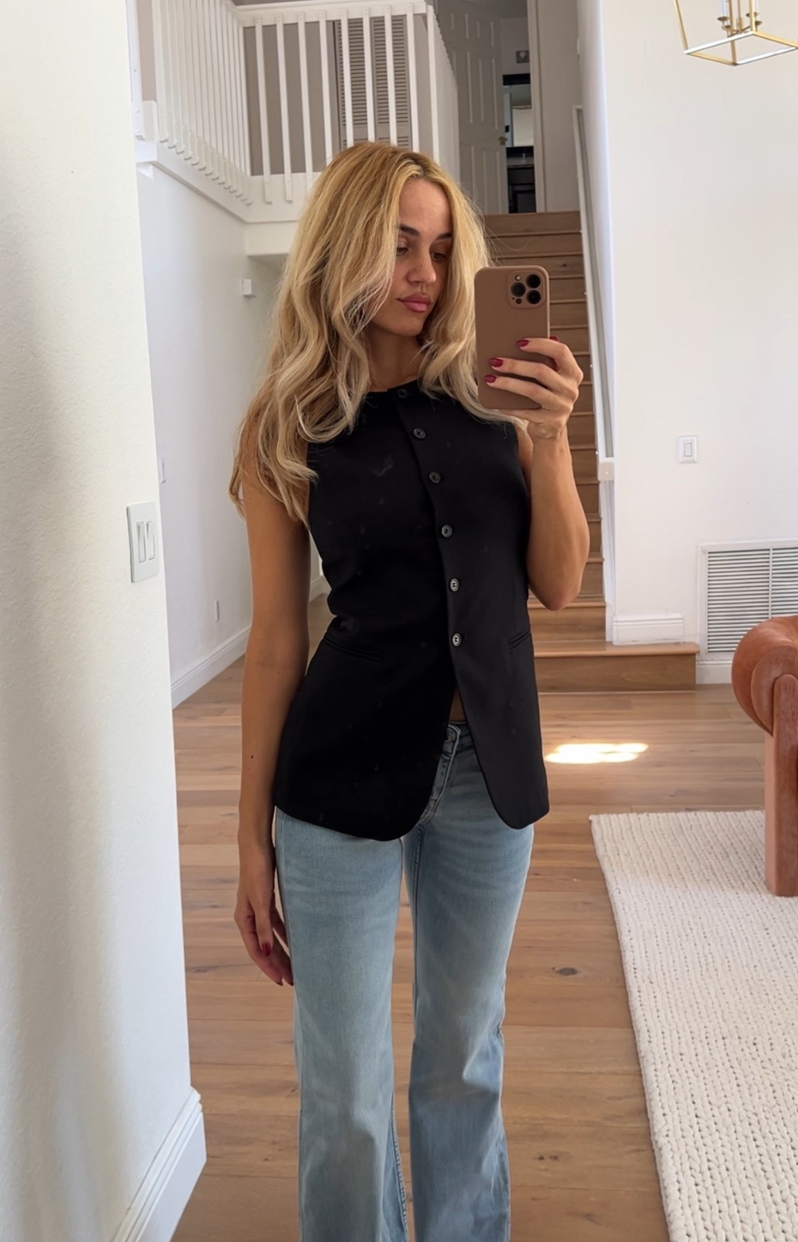 Sleeveless long vest #ootd #fall