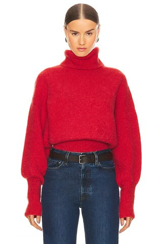 GRLFRND Elya Turtleneck Sweater in Red from Revolve.com | Revolve Clothing (Global)