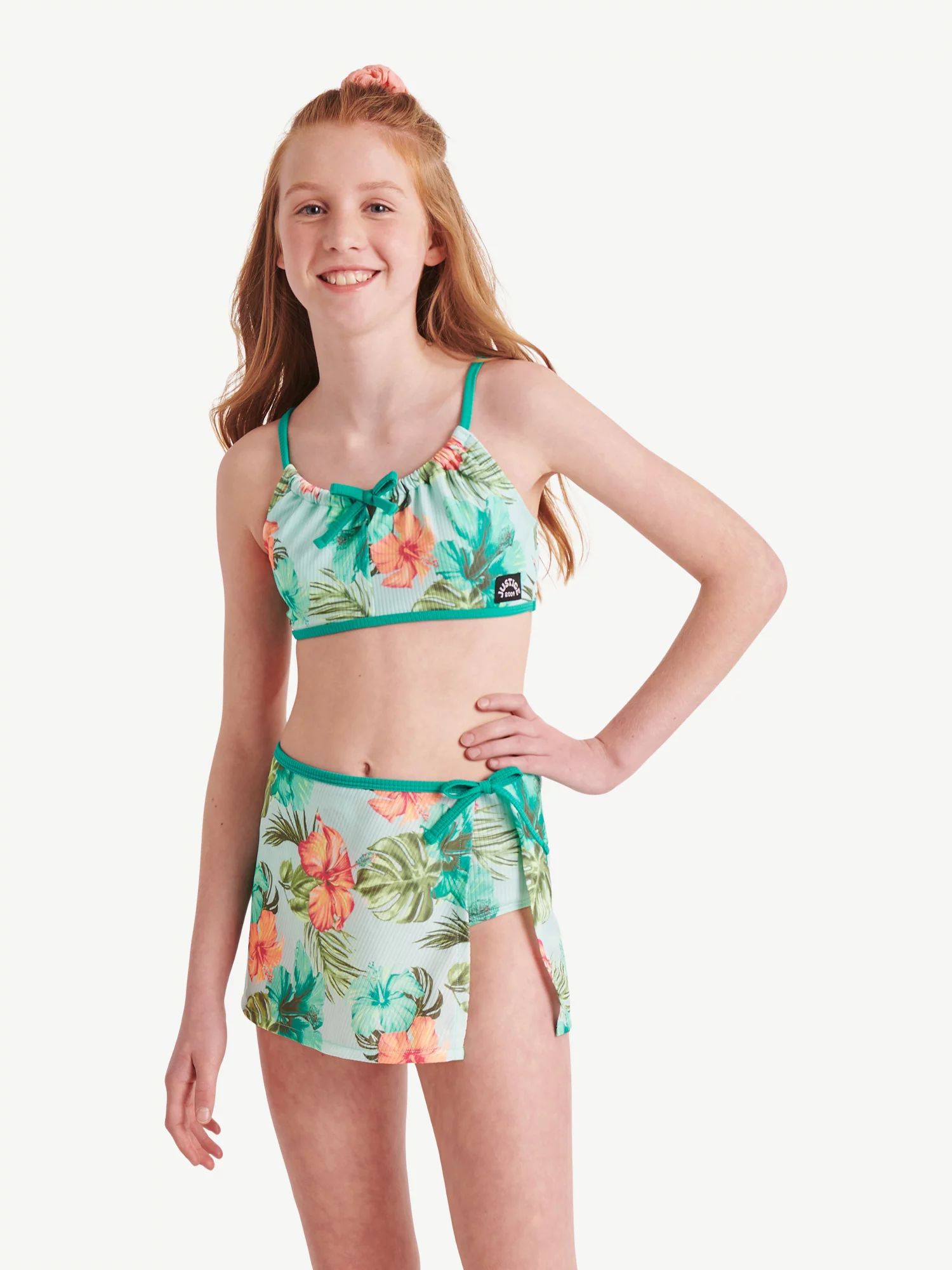 Justice Girls Tropical Bikini Swimsuit, 3-Piece, Sizes 5-18 | Walmart (US)