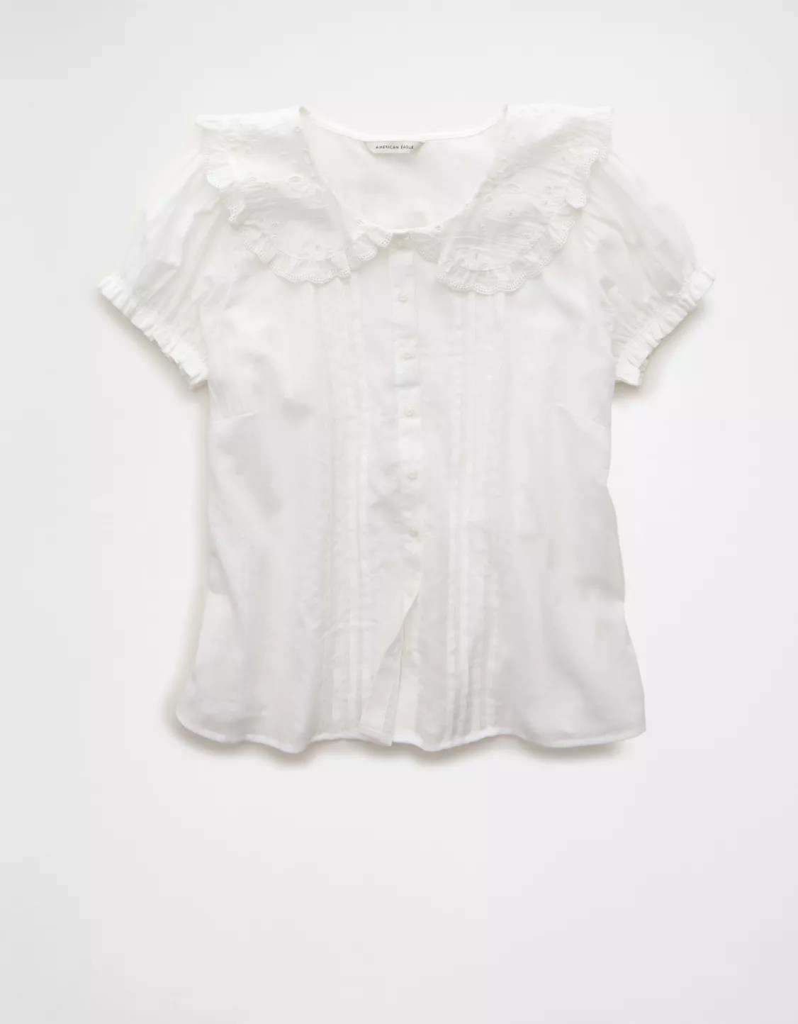 AE x The Summer I Turned Pretty Collared Puff Sleeve Blouse | American Eagle Outfitters (US & CA)