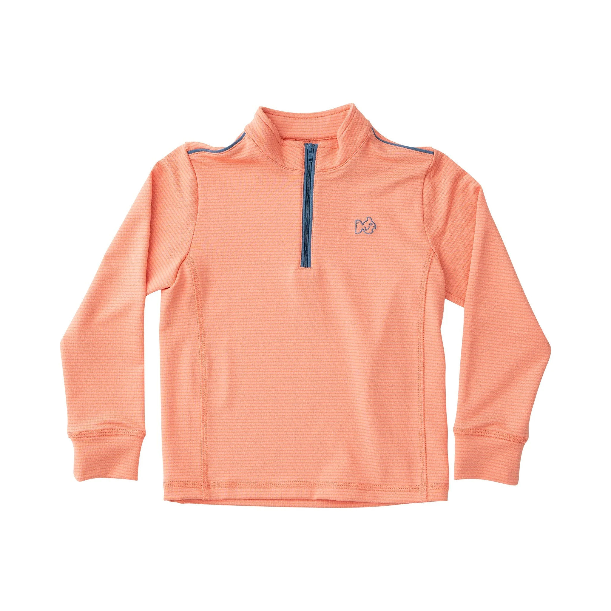 Boys PRO Performance Quarter Zip Pullover in Crabapple Orange Stripe | PRODOH