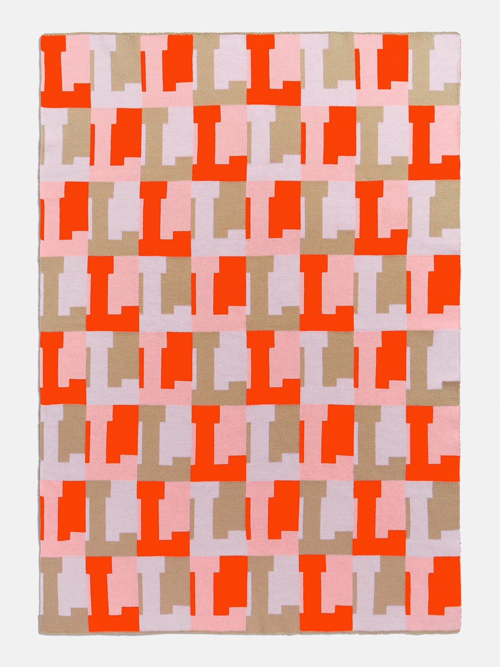 Large On Repeat Custom Blanket - Light Pink/Orange | BaubleBar