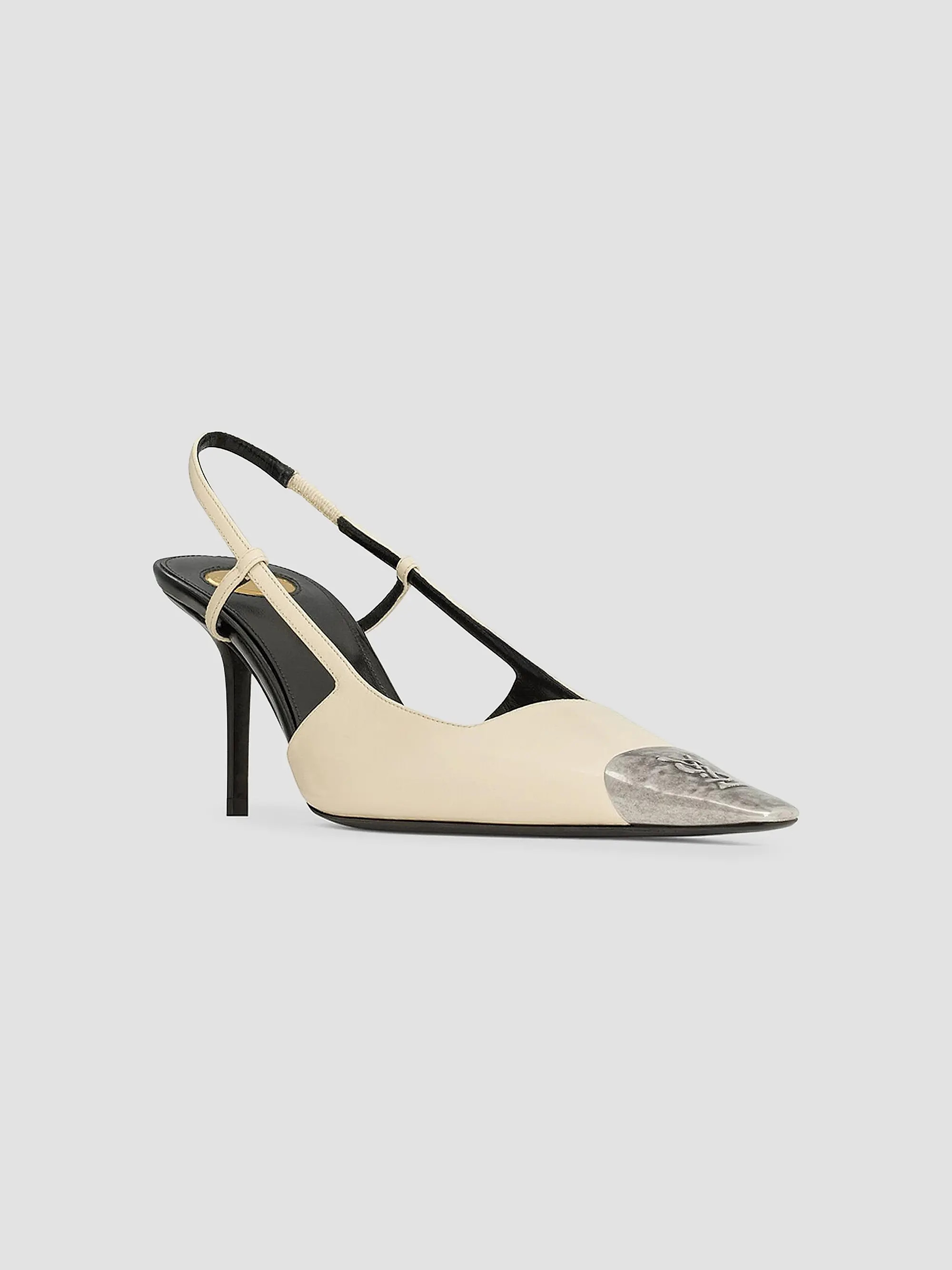 Saint Laurent Jeanne Slingback Pumps in Smooth Leather | Saks Fifth Avenue | Saks Fifth Avenue