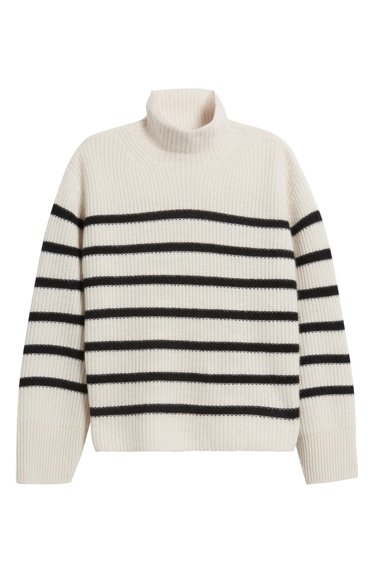 Stripe Cashmere Mock Neck Sweater | Nordstrom