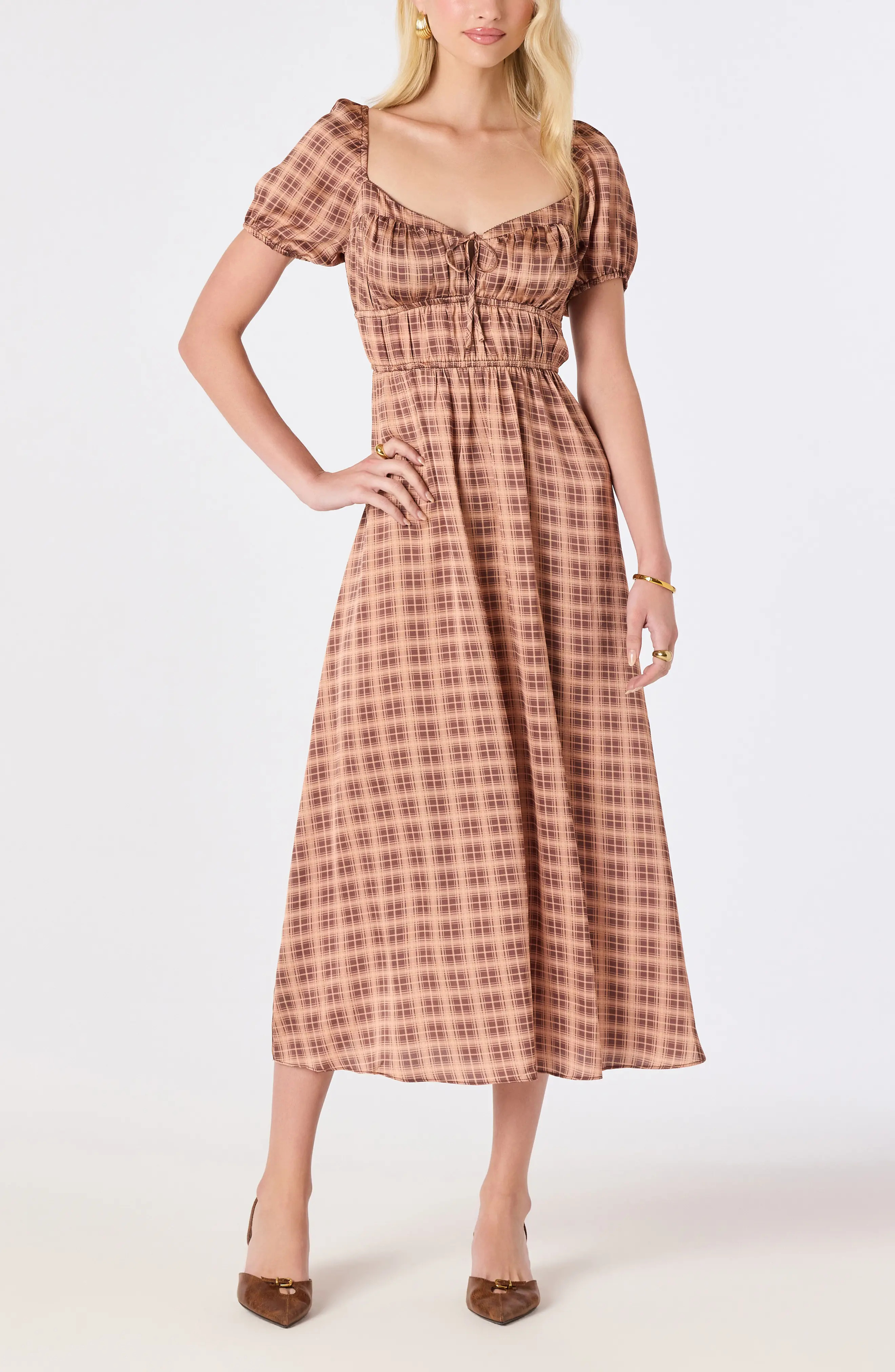 ASTR the Label Nallely Puff Sleeve Midi Dress (Women) | Nordstromrack | Nordstrom Rack
